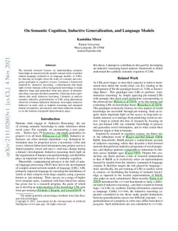 On Semantic Cognition, Inductive Generalization, and Language Models