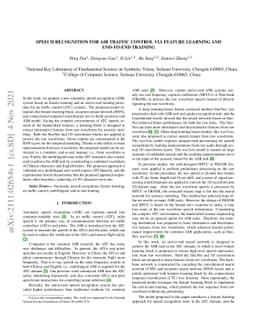 Speech recognition for air traffic control via feature learning and
  end-to-end training