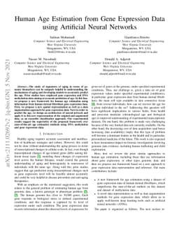 Human Age Estimation from Gene Expression Data using Artificial Neural
  Networks