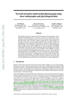 Towards dynamic multi-modal phenotyping using chest radiographs and
  physiological data