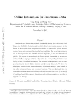Online Estimation for Functional Data