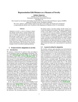 Representation Edit Distance as a Measure of Novelty