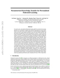 Parameterized Knowledge Transfer for Personalized Federated Learning
