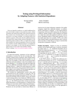 Testing using Privileged Information by Adapting Features with
  Statistical Dependence