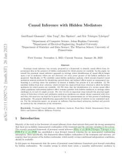 Causal Inference with Hidden Mediators