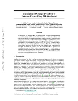 Unsupervised Change Detection of Extreme Events Using ML On-Board
