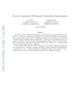 On the Complexity of Dynamic Submodular Maximization