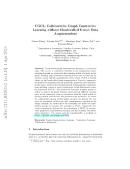CGCL: Collaborative Graph Contrastive Learning without Handcrafted Graph
  Data Augmentations