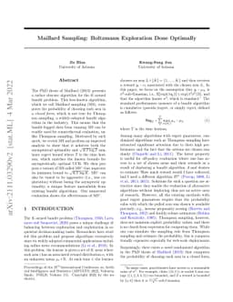 Maillard Sampling: Boltzmann Exploration Done Optimally