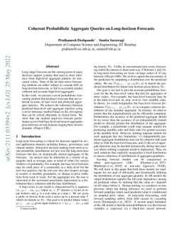 Coherent Probabilistic Aggregate Queries on Long-horizon Forecasts