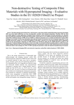 Nondestructive Testing of Composite Fibre Materials with Hyperspectral
  Imaging : Evaluative Studies in the EU H2020 FibreEUse Project