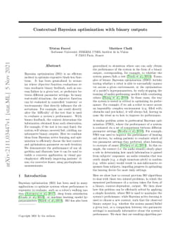 Contextual Bayesian optimization with binary outputs