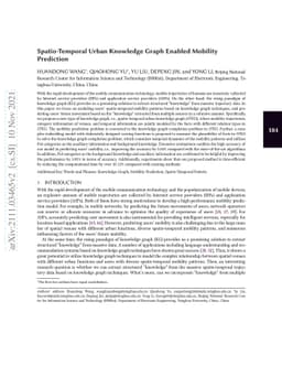 Spatio-Temporal Urban Knowledge Graph Enabled Mobility Prediction