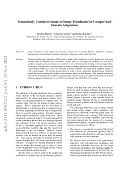 Semantically Consistent Image-to-Image Translation for Unsupervised
  Domain Adaptation