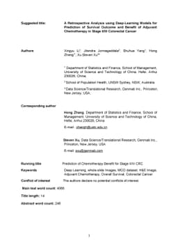 A Retrospective Analysis using Deep-Learning Models for Prediction of
  Survival Outcome and Benefit of Adjuvant Chemotherapy in Stage II/III
  Colorectal Cancer