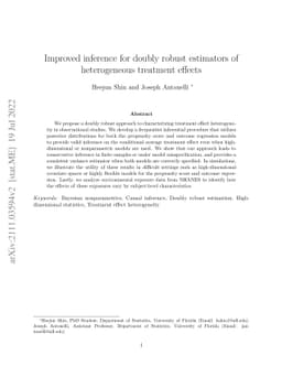 Improved inference for doubly robust estimators of heterogeneous
  treatment effects