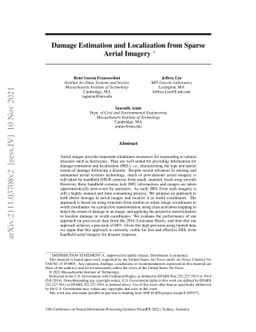 Damage Estimation and Localization from Sparse Aerial Imagery
