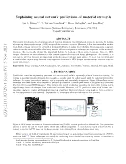 Explaining neural network predictions of material strength