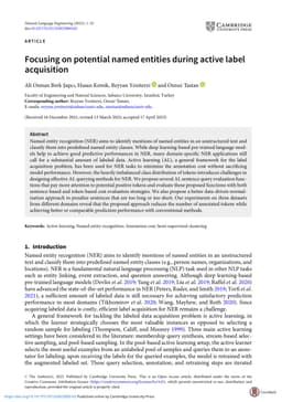 Focusing on Potential Named Entities During Active Label Acquisition
