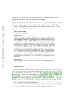 Multi-modal land cover mapping of remote sensing images using pyramid
  attention and gated fusion networks