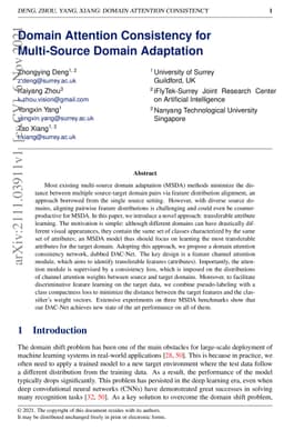 Domain Attention Consistency for Multi-Source Domain Adaptation
