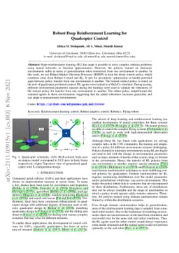 Robust Deep Reinforcement Learning for Quadcopter Control