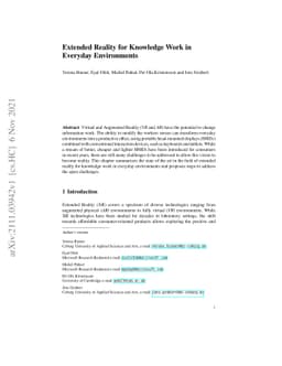 Extended Reality for Knowledge Work in Everyday Environments