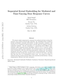 Sequential Kernel Embedding for Mediated and Time-Varying Dose Response Curves