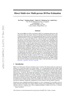 Direct Multi-view Multi-person 3D Pose Estimation