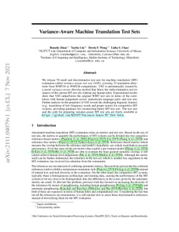 Variance-Aware Machine Translation Test Sets