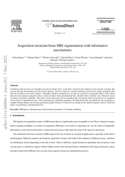 Acquisition-invariant brain MRI segmentation with informative
  uncertainties