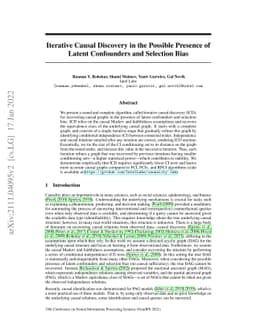 Iterative Causal Discovery in the Possible Presence of Latent
  Confounders and Selection Bias
