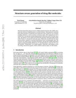 Structure-aware generation of drug-like molecules