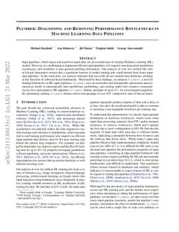 Plumber: Diagnosing and Removing Performance Bottlenecks in Machine
  Learning Data Pipelines
