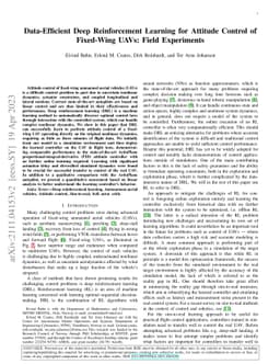 Data-Efficient Deep Reinforcement Learning for Attitude Control of
  Fixed-Wing UAVs: Field Experiments