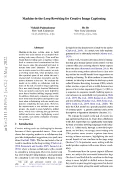 Machine-in-the-Loop Rewriting for Creative Image Captioning