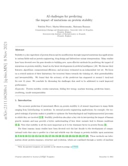 AI challenges for predicting the impact of mutations on protein
  stability