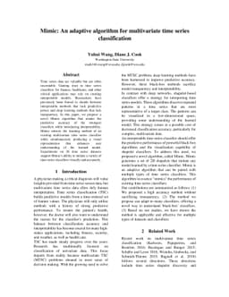 Mimic: An adaptive algorithm for multivariate time series classification
