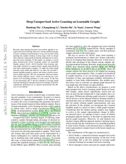 Deep Unsupervised Active Learning on Learnable Graphs