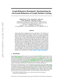 Graph Robustness Benchmark: Benchmarking the Adversarial Robustness of
  Graph Machine Learning