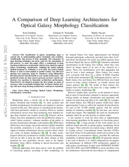 A Comparison of Deep Learning Architectures for Optical Galaxy
  Morphology Classification