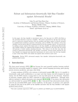 Robust and Information-theoretically Safe Bias Classifier against
  Adversarial Attacks