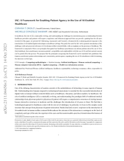 IAC: A Framework for Enabling Patient Agency in the Use of AI-Enabled
  Healthcare