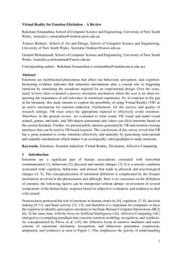 Virtual Reality for Emotion Elicitation -- A Review