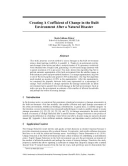 Creating A Coefficient of Change in the Built Environment After a
  Natural Disaster