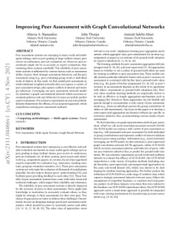 Improving Peer Assessment with Graph Convolutional Networks