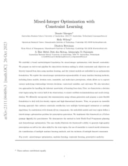 Mixed-Integer Optimization with Constraint Learning