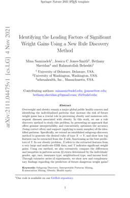 Identifying the Leading Factors of Significant Weight Gains Using a New
  Rule Discovery Method