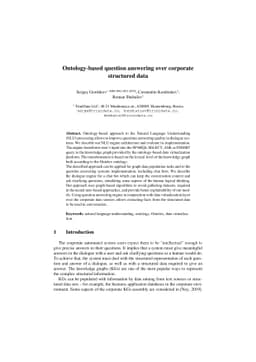 Ontology-based question answering over corporate structured data