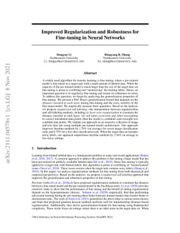 Improved Regularization and Robustness for Fine-tuning in Neural
  Networks